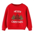 thumbnail image 2 of CUZIBR Kids Boys Girls Christmas Sweater Cute Letter Snowman Print Casual Round Neck Long Sleeve Cartoon Fall Coat Tops Loose Fit Outwear,B,2-3 Years, 2 of 3