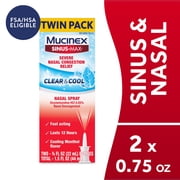 Mucinex Sinus-Max Nasal Spray, Clear and Cool, 2 Pack, 0.75 fl oz Each