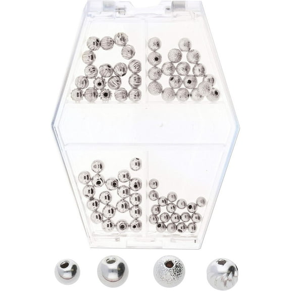 The Beadsmith Basic Elements Memory Wire Endcaps Designed Used to Finish Your Professional DIY Jewelry Project, Assorted Sized, Silver Color