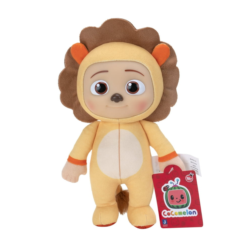 CoComelon Little Plush, JJ Doll in Lion Onesie with Hoodie Fashion, 8-Inch - Toys for Kids