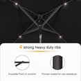 thumbnail image 6 of ACEGOSES LED Outdoor Patio 6.5x6.5ft Deck Solar Light Market Umbrella, Outside Table Umbrellas With Polyester canopy,Black, 6 of 9