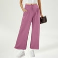 thumbnail image 2 of Plebaso Womens High Waisted Drawstring Wide Leg Pants Casual Pleated Full Length Lounge Pants with Pockets, 2 of 5