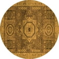 thumbnail image 1 of Ahgly Company Indoor Round Abstract Orange Modern Area Rugs, 8' Round, 1 of 4
