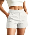 thumbnail image 2 of Womens Shorts Golf High Waisted Wide Leg Tailored Shorts Pleated Business Casual Work Trouser Pull On Womens Short Lightweight Outdoor, 2 of 7