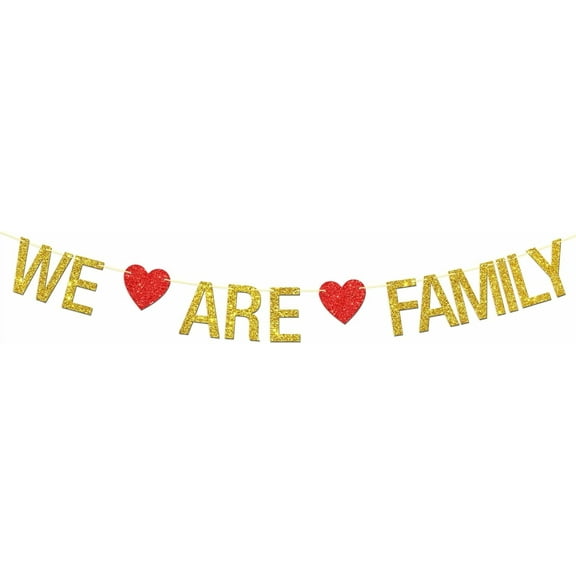 We are Family Banner, Family Reunion, Family Member Gathering Party Photo Background Decorations Supplies Hanging Sign