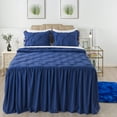 thumbnail image 1 of JML Full Ruffle Skirt Bedspread Set 4 Piece, Pintuck Coverlet with Shams and Area Rugs, 1 of 6