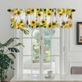 thumbnail image 6 of Sunflower Bees Windows Treatment Valances Rustic Kitchen Curtains Yellow Blackout Drapes Topper Panel with Rod Pocket for Bathroom Bedroom Living Room 54x18Inch, 6 of 6