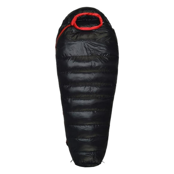 Lipstore Single Duck Down Sleeping Bag Warm Mummy Sleep Bag for Camping Black 0-15â(400g)