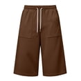 thumbnail image 6 of Men's Baggy Sweat Shorts Solid Y2k Shorts Casual Under Knee Shorts 3/4 Gym Shorts with Big Pockets, 6 of 7