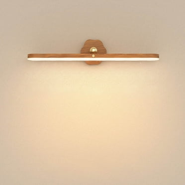 Wall Lights for Bedroom Battery Operated Wall Sconce Lamp Vanity Light Magnetic Wooden Wireless Rechargeable Wall Lights,Rotating Multi-purpose Night Light Movable Light Detachable Cabinet Light