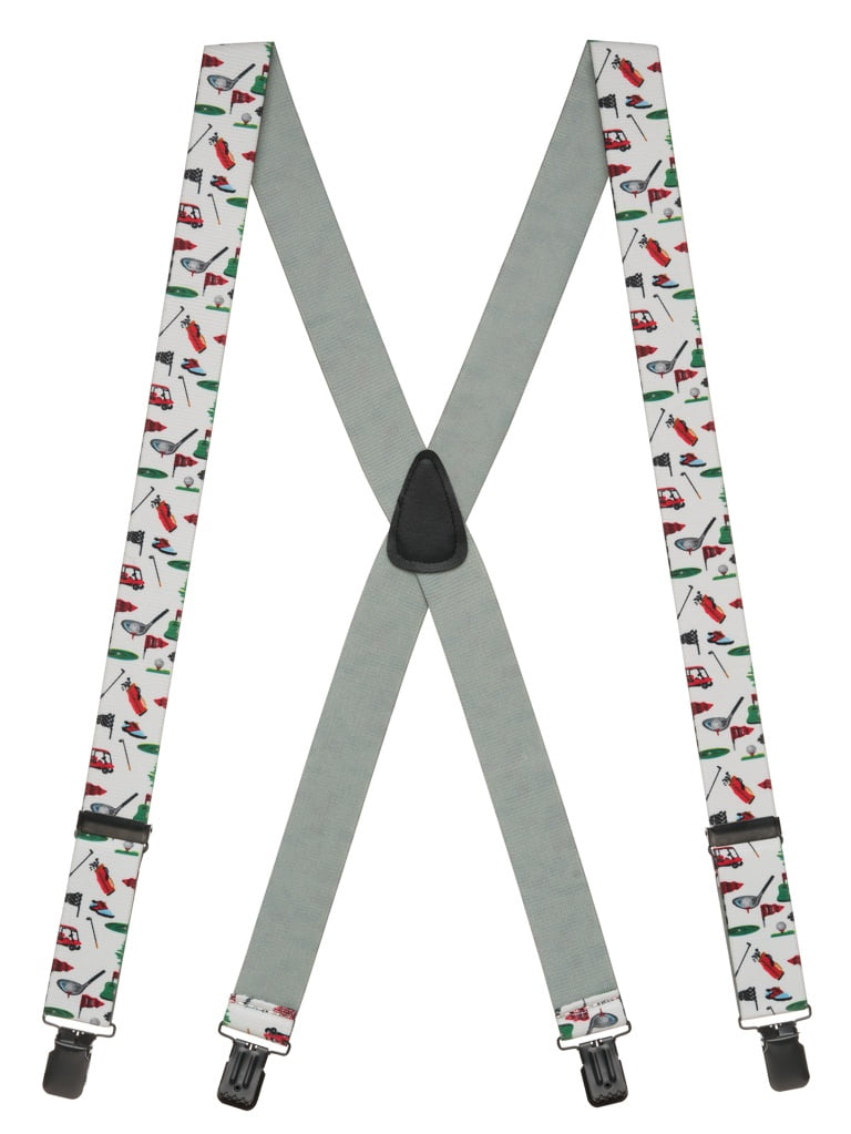 SuspenderStore Suspender Store White Golf Suspenders With Black