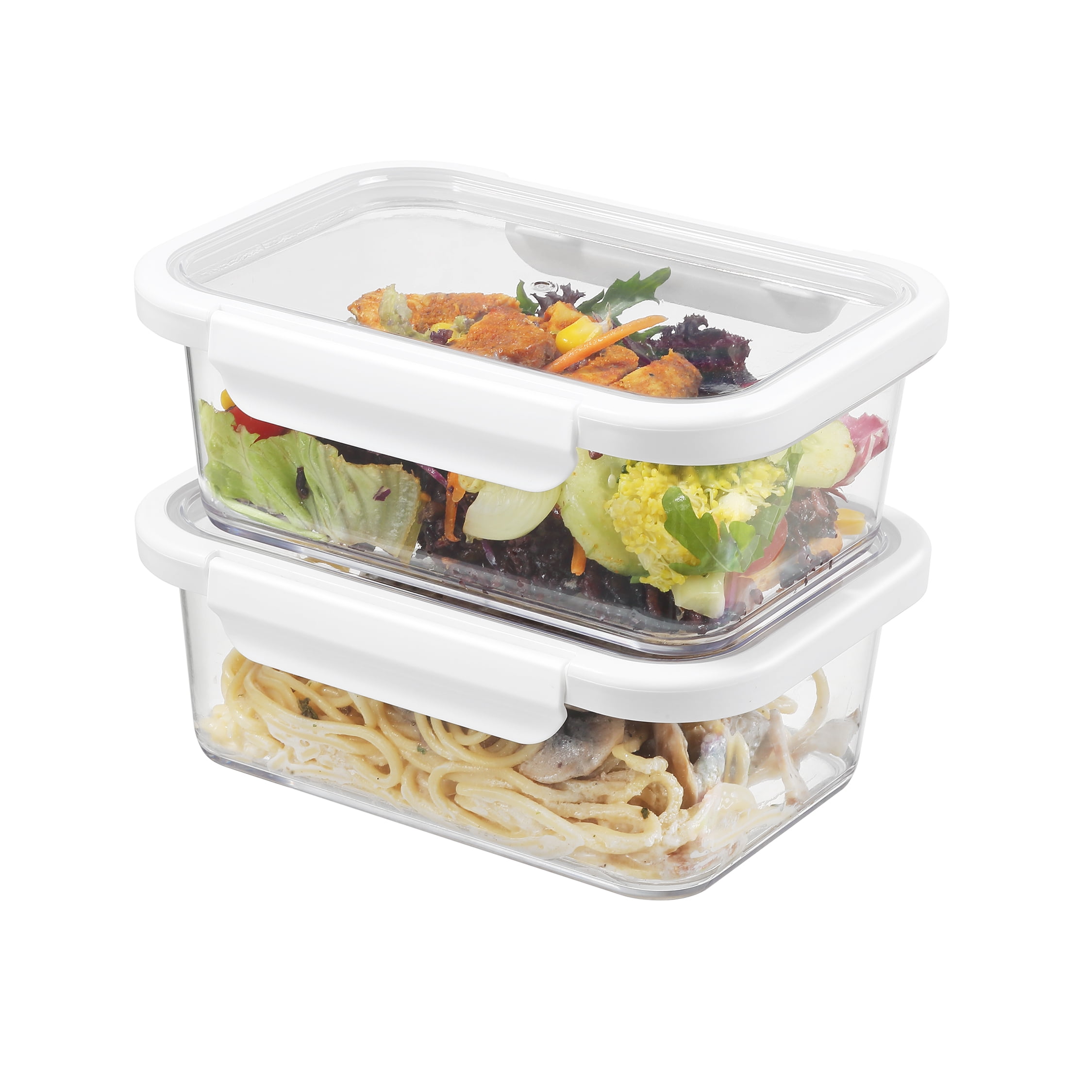 (2 pack) Better Homes & Gardens 4Cup Rectangle Tritan Food Storage Container with Tritan Lid. Set of 2, 4 Pieces, Made for Family Meals and Easy Serving