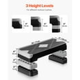 thumbnail image 4 of KFFKFF  Aerobic Exercise Step Platform, 28-Inch Workout Aerobic Stepper, Height Adjustable Fitness Training Step Deck Trainer with 4 Risers, Non-Slip Surface Bench, 4 of 9