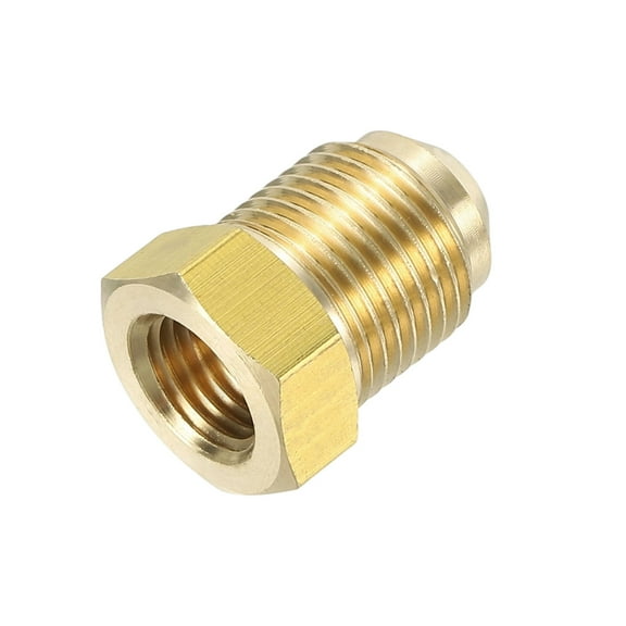 Uxcell 1Pcs Tube Fitting Gas Adapter 3/8" Male x 1/4" Female Golden Brass for Air Conditioning