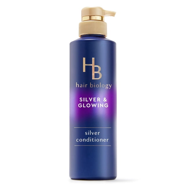 Hair Biology Revitalisant Argent Violet Pourpre pour Cheveux Gris Ou Blonds Colorés aux Reflets Cuivrés Combat les Reflets Cuivrés et Revitalise les Cheveux