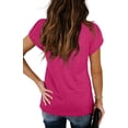 thumbnail image 3 of Anyjoin Womens Tops Casual V Neck Summer Petal Sleeve T-Shirt, 3 of 4