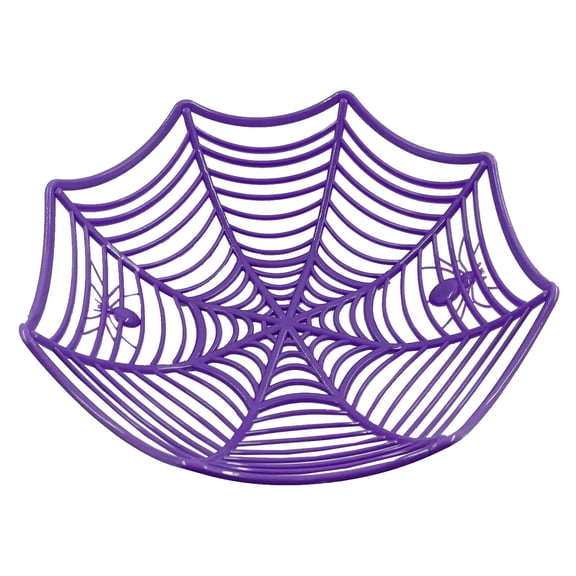 Halloween Candy Bowl Spider Bowl,Plastic Candy Dish,Plastic Spiderweb Halloween Candy Bowls,Plastic Cobweb Serving Bowls for Halloween Party Decor, Trick-Or-Treating, Food Candy Trays,Purple