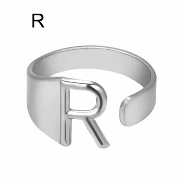 CUITING Fashion Adjustable Initial Alphabet Letter A-Z Ring Finger Rings Women Jewellery-Silver C