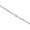 thumbnail image 4 of 10K White Gold Diamond Cut Rope Chain Necklace â€“ Measures 20 Inches Length x 3mm Thickness, 4 of 7