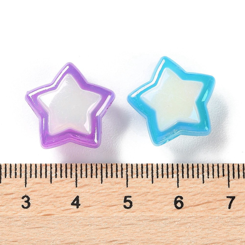 Plating Acrylic Bead AB color Plated Star 17x17.5x10.5mm Hole: 3.5mm 359pcs/500g