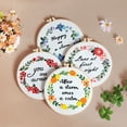 thumbnail image 4 of EastVita Embroidery Kit, Embroidery Starter Kit with Embroidery Cloth, 3 Needles, Frame, Thread, DIY Motivational Floral Needlepoint Kit for Living Room, Bedroom, 4 of 7