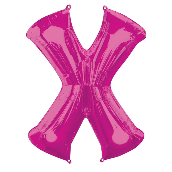 34 inch Letter X - Anagram - Pink Foil Mylar Balloon - Party Supplies Decorations