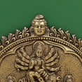 thumbnail image 3 of 7" Brass Wall Hanging Plate of Goddess Durga with Ganesha, Lakshmi, Saraswati and Karttikeya, 3 of 4