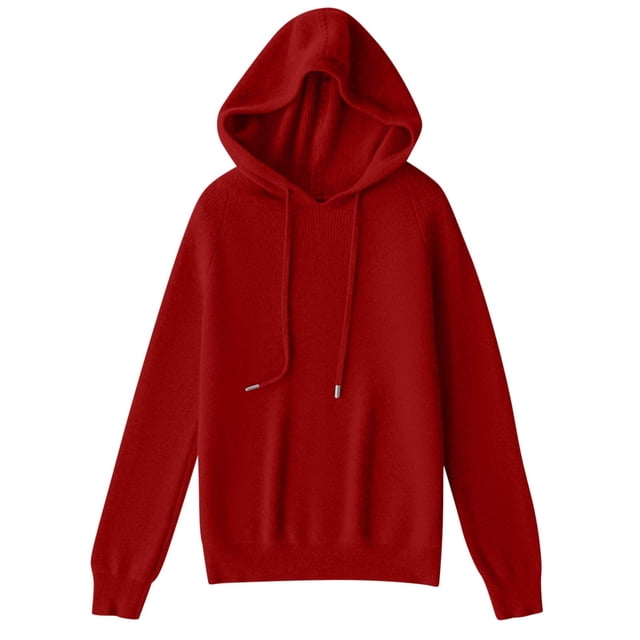 Penkiiy Veste Chandail Décontractée pour Femme à Capuche Colorée avec Poches à Manches Longues G Bordeaux