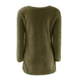 thumbnail image 4 of MRULIC Sweater for women Womens Casual O-neck Solid Long Sleeve Jumper Sweaters Blouse Tops Women's Pullover Sweater Army Green + XXL, 4 of 6