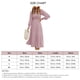 thumbnail image 4 of Vestido de manga larga con cuello redondo, plisado en capas, informal, de moda, vestido largo para mujer, color rosa S, 4 of 5