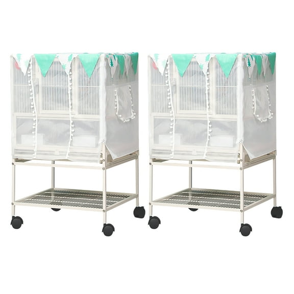 Cage Urine Guard for Small Animal Cages Bird Cage Splash Proof Net Cover Antisplashing Barrier Net for Birdcage 2PCS