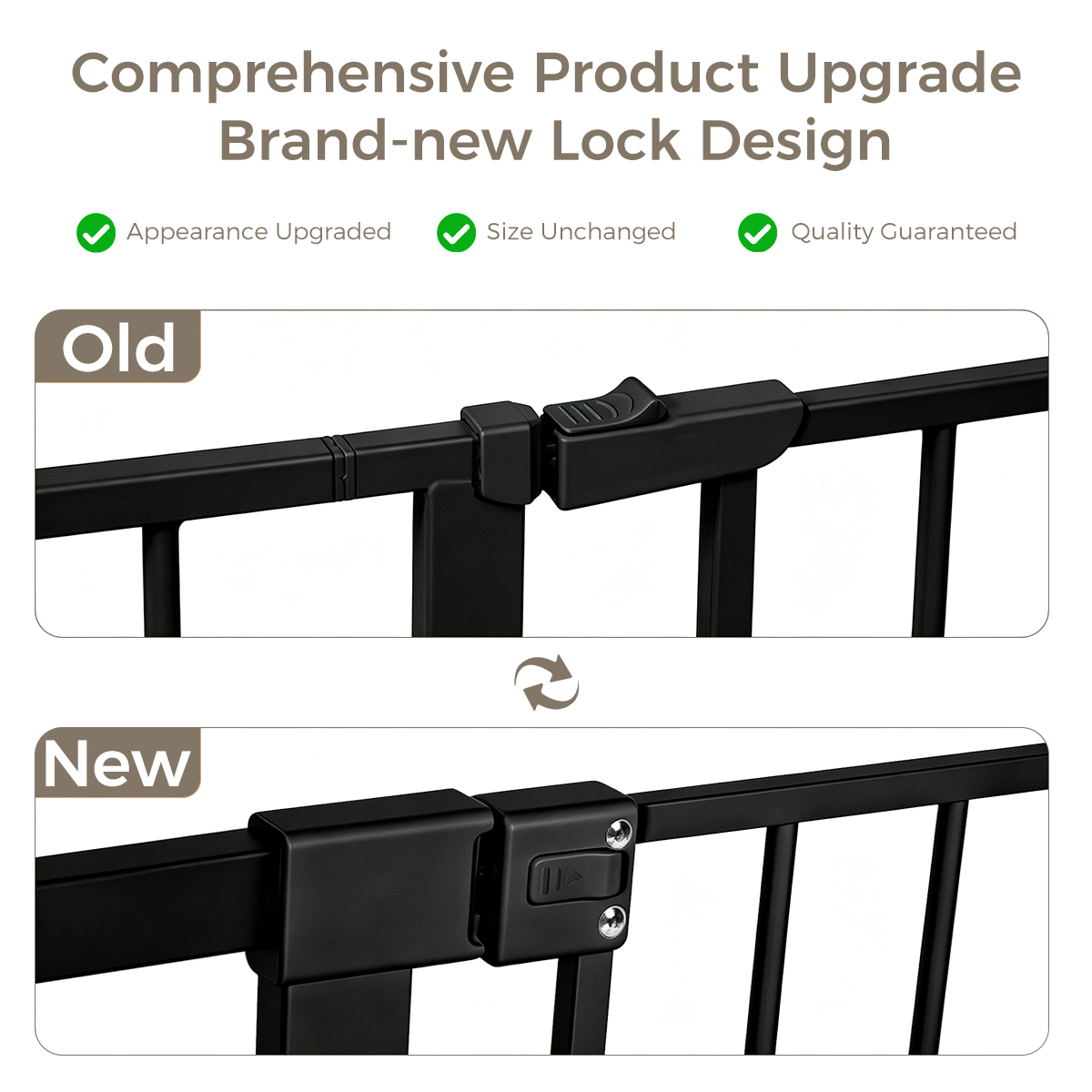 Caveen Extra Wide Safety Baby Gate, 29.5-43.3 in, Black photo 7