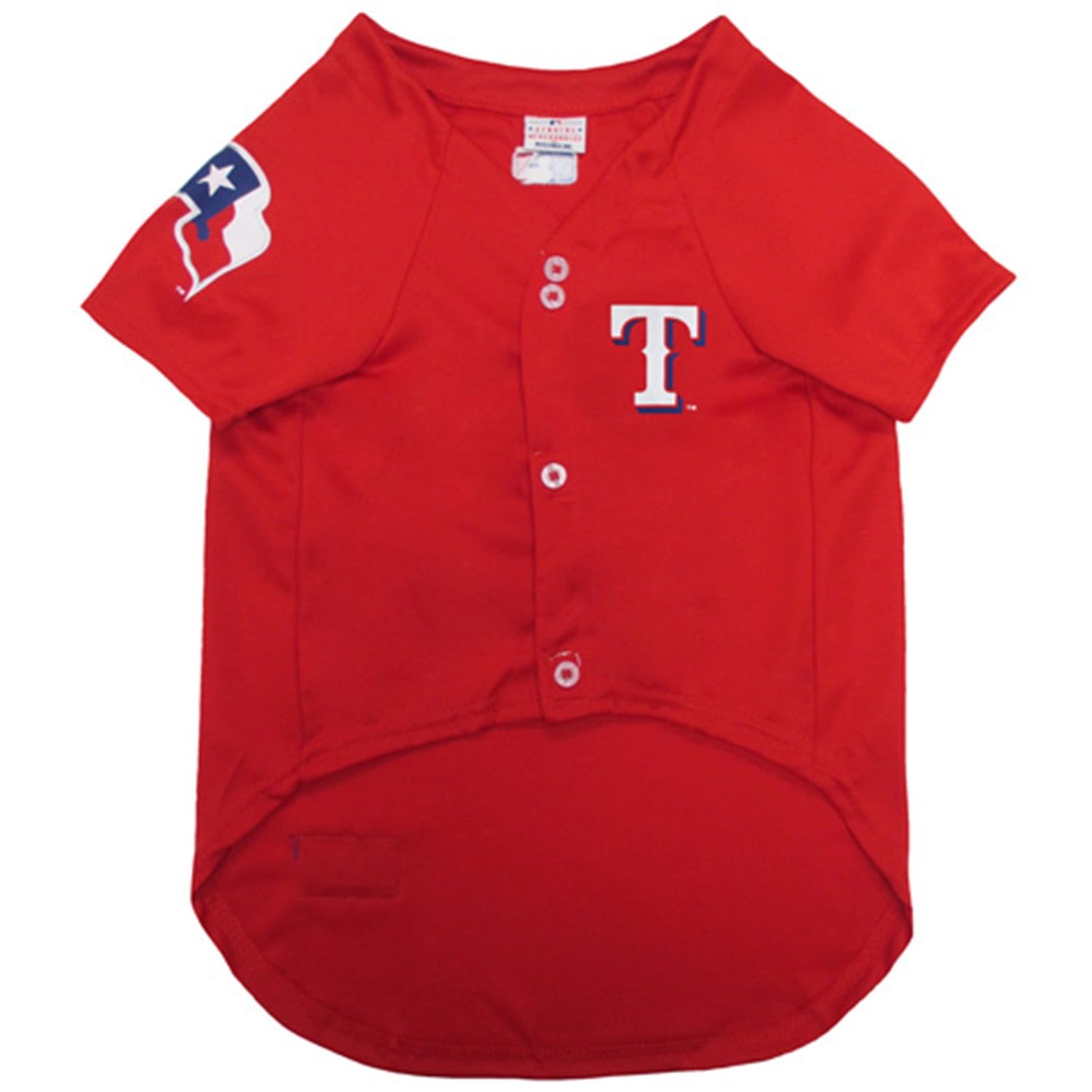 Pets First MLB Texas Rangers Mesh Jersey for Dogs and Cats - Licensed Soft Poly-Cotton Sports Jersey - Large