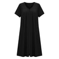 thumbnail image 5 of Yeaiivve Womens' Zipper Robe Short Sleeve Bathrobes Summer Sleepwear Soft Housecoat with Pockets Zip Up House Robes Black,XXL, 5 of 6