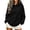 Black, variant on Sweatshirt for Women Collared Half Button Pullover Top Long Sleeve with Pocket Casual Top