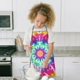 thumbnail image 4 of Colorful Rainbow Tie Dye Spiral Pattern Kids Aprons for Girls and Boys,Adjustable Neck Strap Toddler Aprons for Kids Cooking Baking, 4 of 6