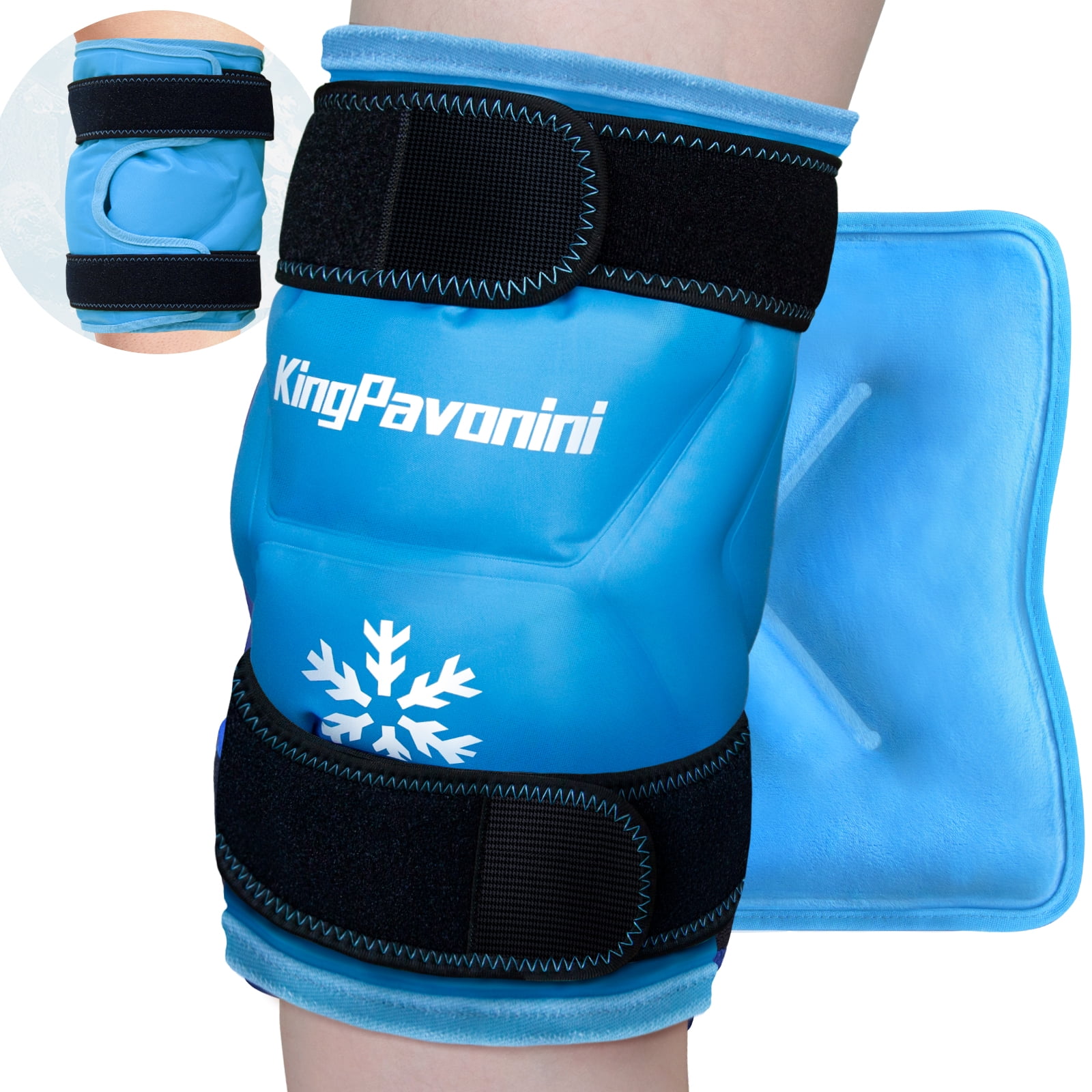 kingPavonini XXL Knee Ice Pack Wrap FullSurround, Reusable Gel Ice