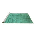 thumbnail image 2 of Ahgly Company Machine Washable Indoor Rectangle Oriental Turquoise Blue Industrial Area Rugs, 2' x 5', 2 of 4