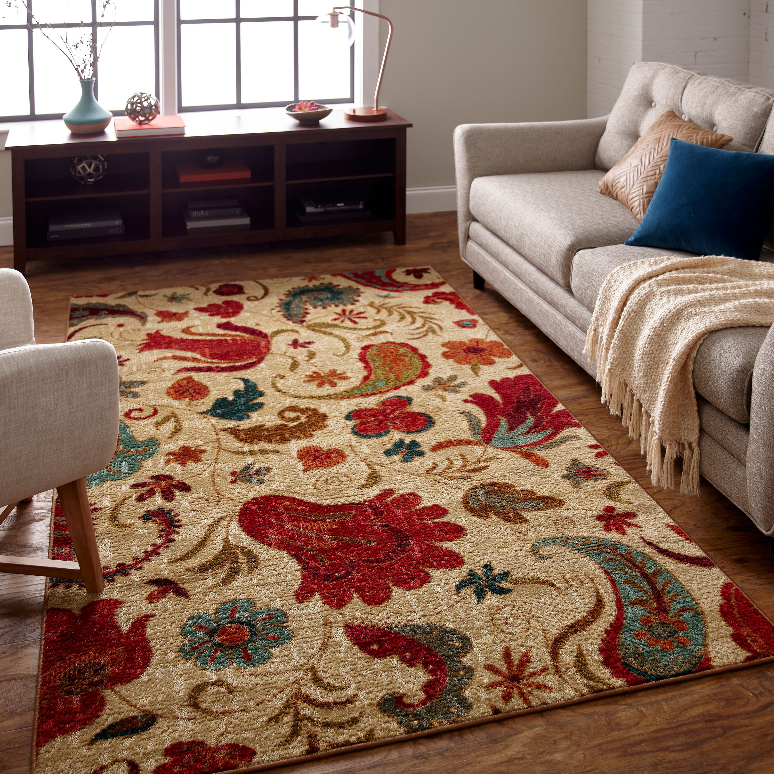Mohawk Home Tropical Acres Fl Area, 8×10 Red Area Rug