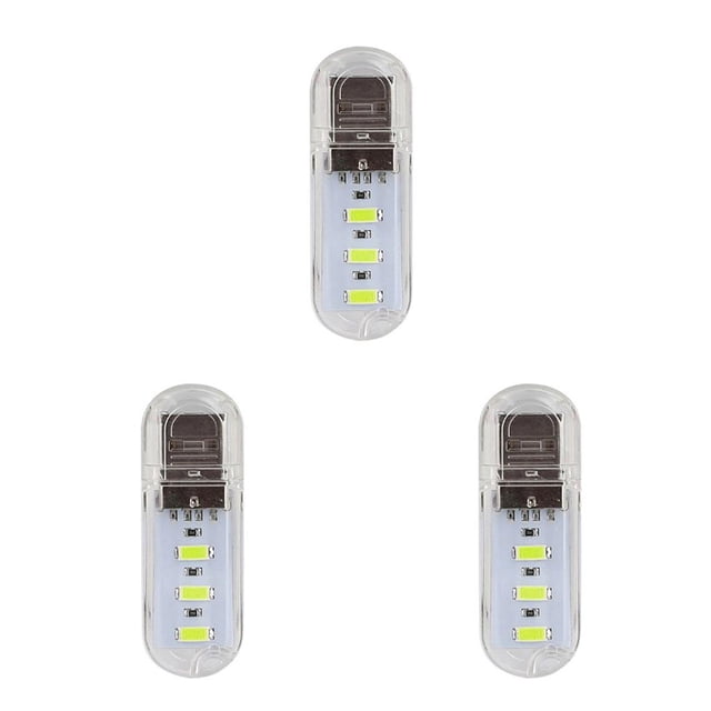 Sidaley Luz nocturna 3 LED 3-5V 500mA 200LM 3000K/7000K Casa Computadoras portátiles Banco de energía Adaptador de carga Lámpara de noche Type1 NO1