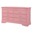 thumbnail image 2 of Glory Furniture Louis Phillipe 6 Drawer Dresser in Pink, 2 of 5