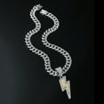 thumbnail image 3 of Hip Hop Cuban Chains Lightning Pendant Necklace With 13mm Miami Cuban Chain Iced Out Bling HipHop Necklaces Fashion Jewelry, 3 of 7