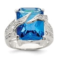 thumbnail image 3 of 925 Sterling Silver Blue and Clear Cubic Zirconia Ring Size 7, 3 of 7