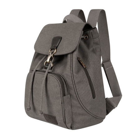 Canvas Vintage Backpack Mens Travel Rucksack Adults Casual Daypack Bookbag for Laptop Work Travel Hiking Outdoor(Grey)