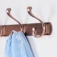 thumbnail image 4 of Uxcell 10" Dual 3 Hooks Coat Rack Wall Hooks Coat Hooks Zinc Alloy Copper Tone 1pcs, 4 of 7