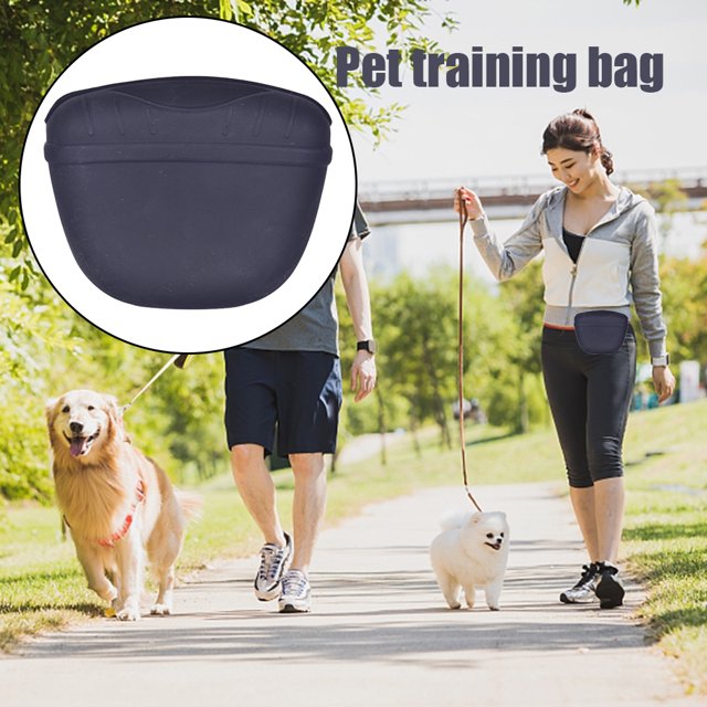 Riñonera Para Perro Bolsa de regalo para entrenamiento de perros, bolsa de alimentación de cintura para recompensa de aperitivos para caminar para cachorros (negro)