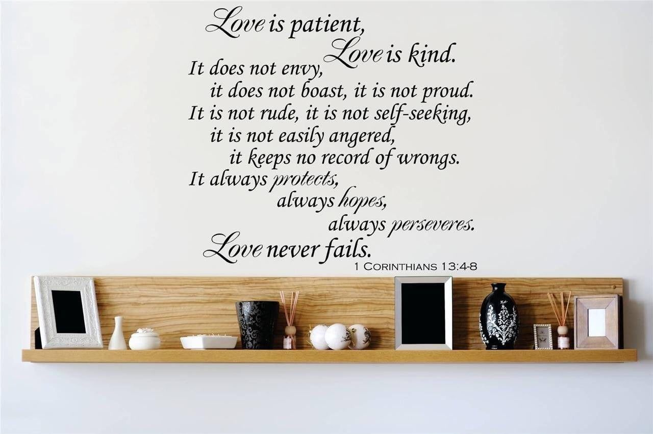Decal Vinyl Wall Sticker Love is patient Love is kind It does not