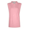 thumbnail image 5 of Yigetop Sleeveless Polo Shirts for Women, Shirts for Women 2025 Summer Button Down Collared Sleeveless Tops Business Work Casual Basic Blouses Golf Shirts for Woman Pink 3XL, 5 of 6