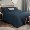 thumbnail image 1 of Dreamlab Funda de Edredón Tela Waffle. Funda para Duvet con Textura Suave y Transpirable, para Cualquier Temporada. Hipoalergénica. 3 Piezas, Tamaño Matrimonial, Azul Noche, 1 of 10