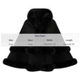 thumbnail image 2 of UTSJKR Women Hooded Faux Fur Trim Poncho Cape Loose Batwing Sleeve Warm Shawl Wrap Coat for Cold Winter Occasions Black, 2 of 4